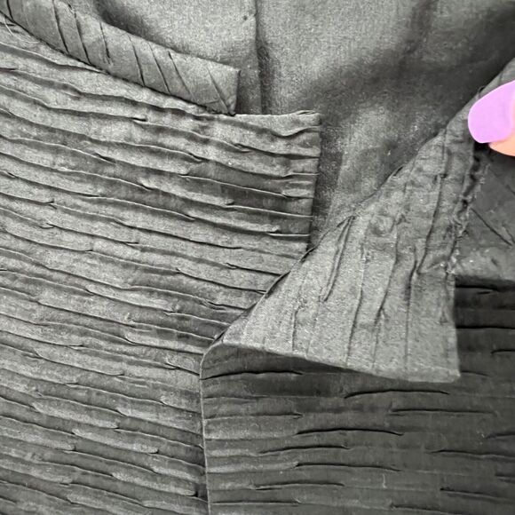 Eileen Fisher Jacket Small Petite Black Silk Texture Magnetic Button Minimalist - Picture 3 of 12